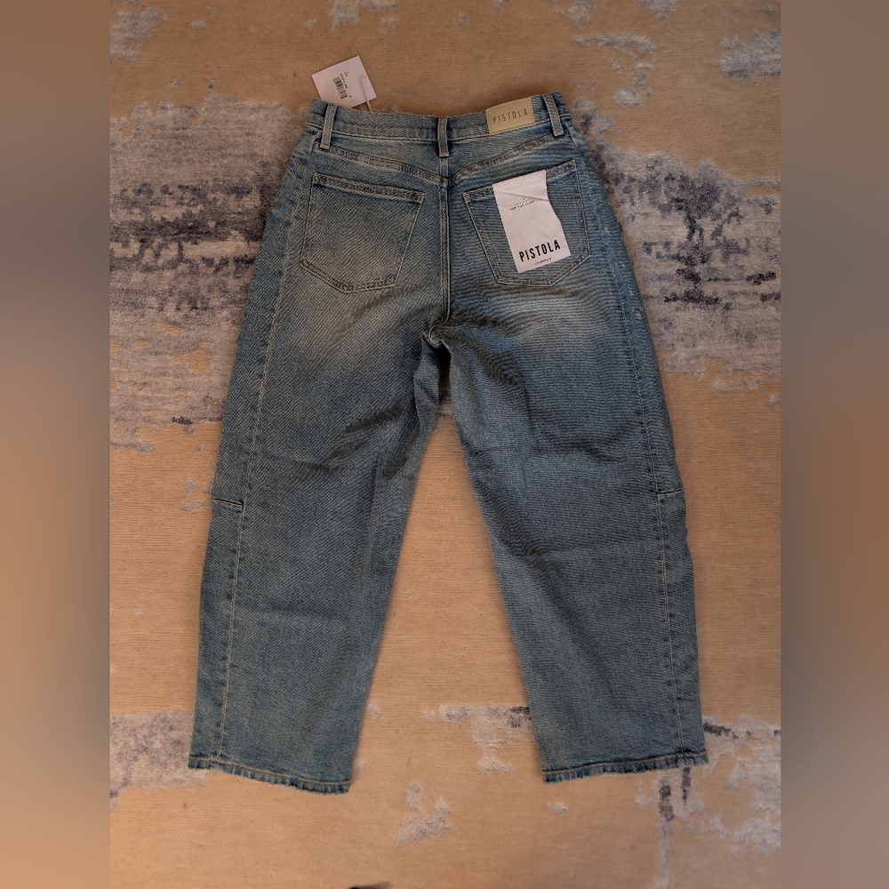 Pistola Eli High Rise barrel Leg Blue Jeans Size 28 - Picture 6 of 7